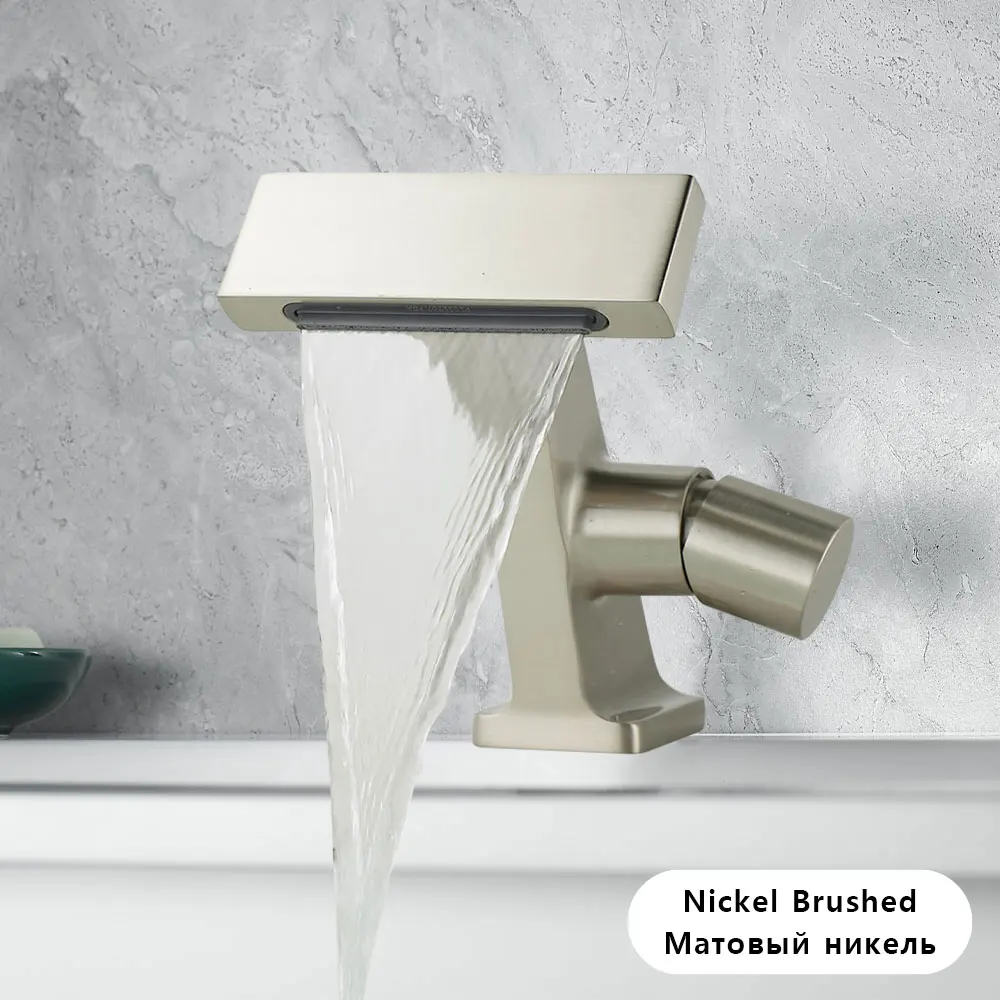 Matte Gray Bathroom Sink Faucet- New Design Waterfall Basin Faucet (Many Colors Available) - Image 12