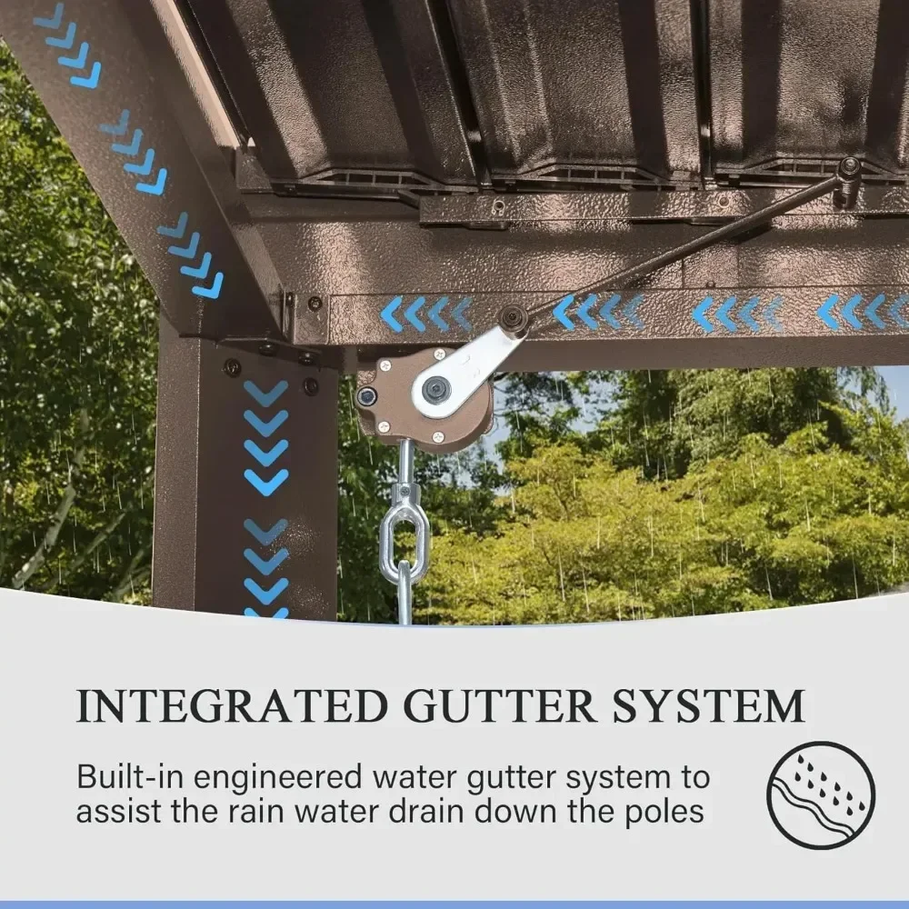 Louvered Pergola with Adjustable Steel Roof- Aluminum Frame- Rainproof Pergola- 3 Sizes Available - Image 6