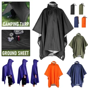 Three-in-One Hooded Raincoat- Camping- Tent- Ground Sheet- Emergencies