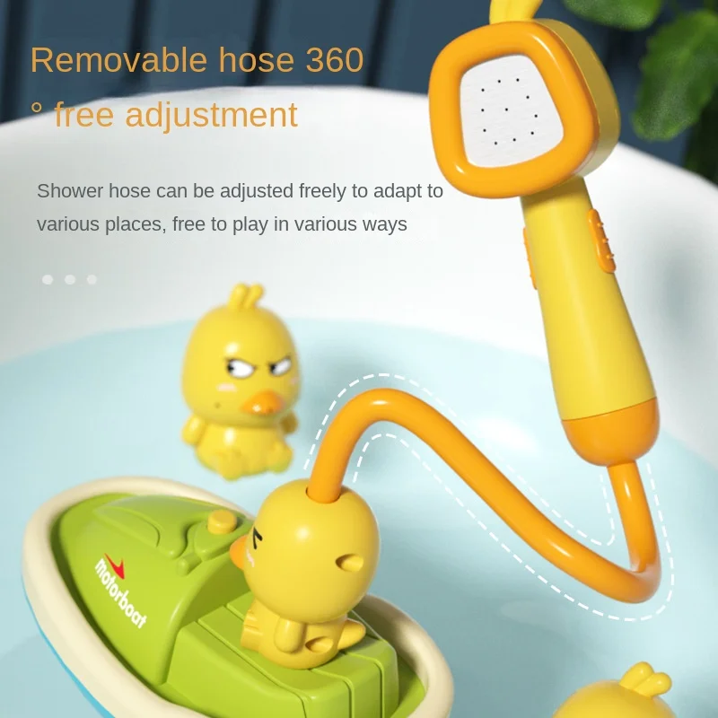 Baby Bath Toys- Cute Duck Electric Water Spray- Bathroom Bathing Toys - Image 3