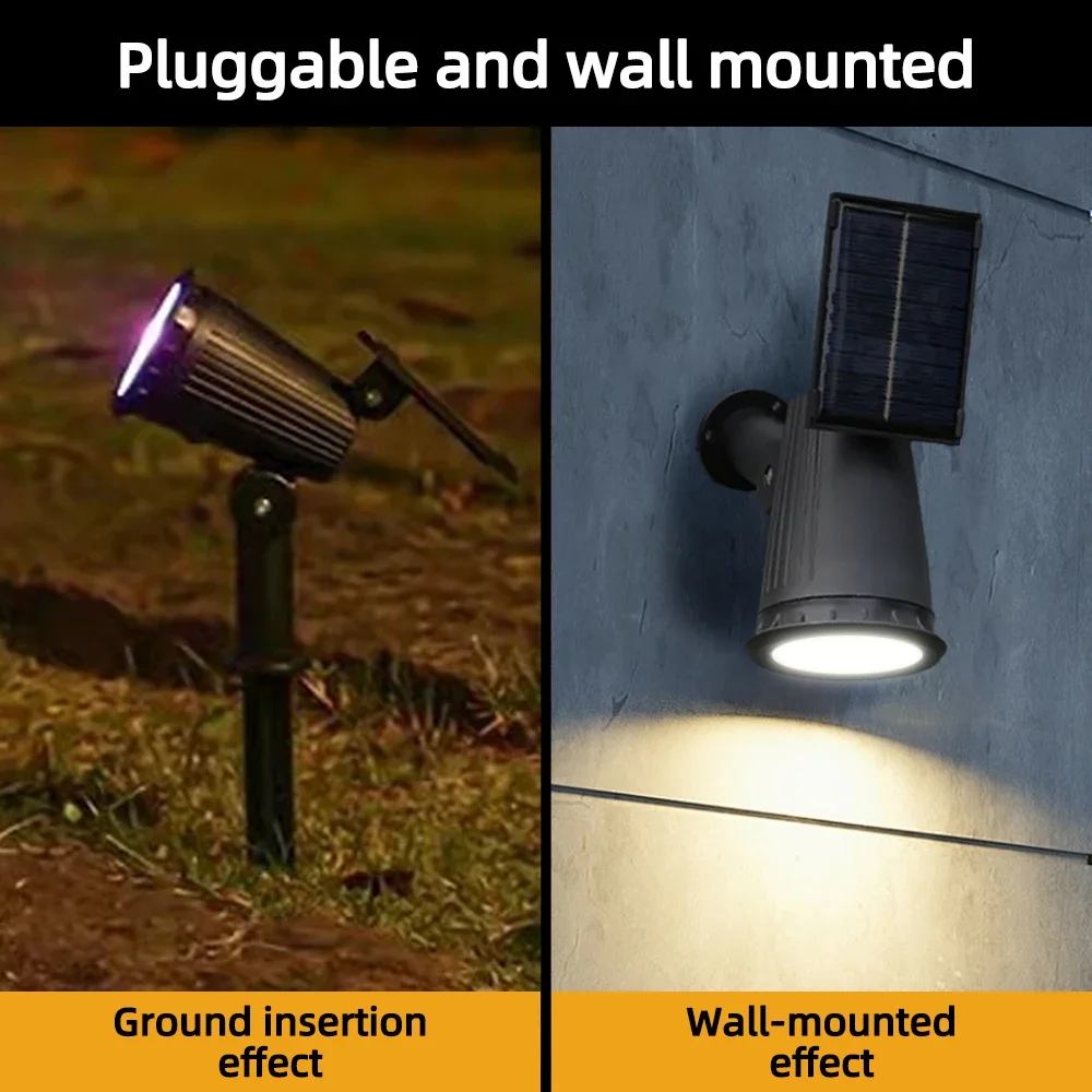 9-LED Solar Spot Lights- Outdoor RGB Solar Landscape Lights- IP65 Waterproof- Adjustable Brightness - Image 4
