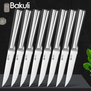 Steak Knife Cutlery Set - Stainless Steel Serrated Steak Knives - Kitchen Knives- 4/6/8/pcs