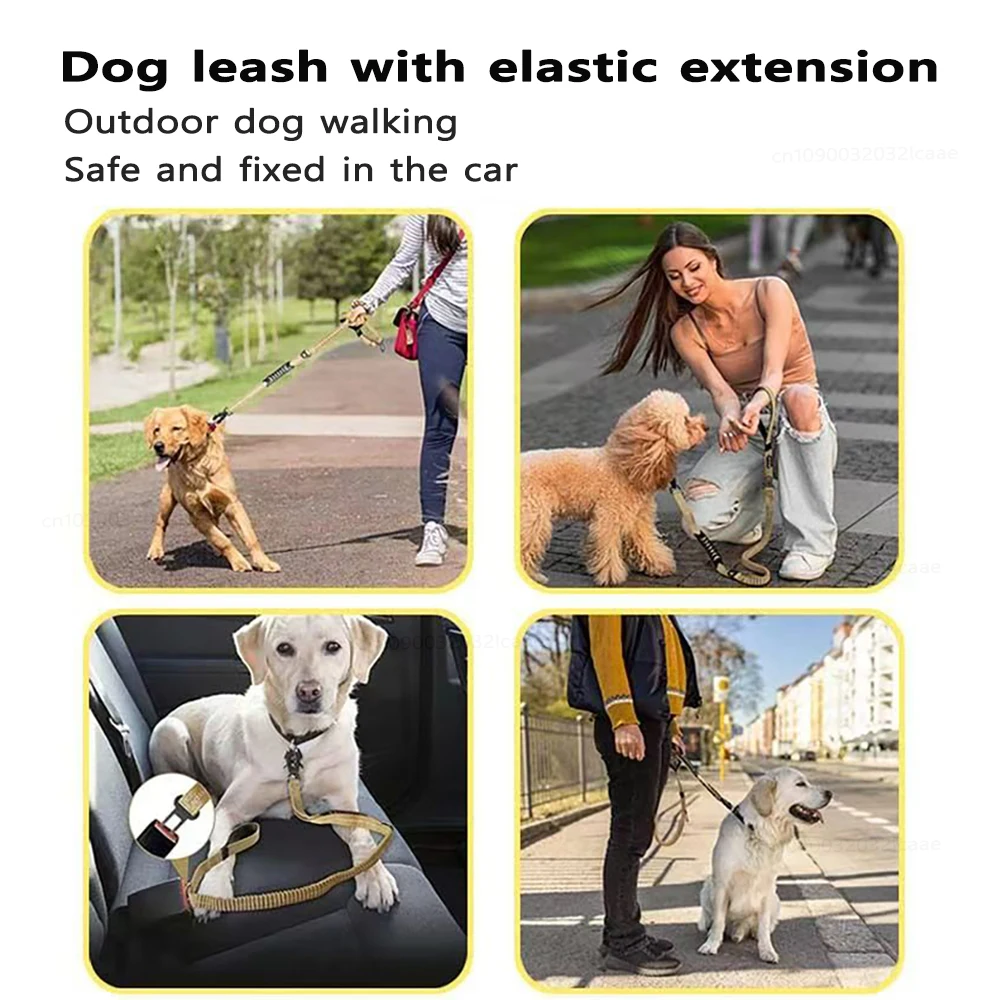 Heavy-Duty Dog Leash for Large Dogs- Shock Absorbing Bungee- 2 Padded Handles- Strong No- Pull Dog Leash - Image 2