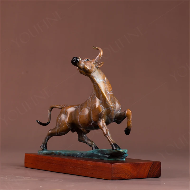 Modern Art Bronze Bull Statue - Image 2