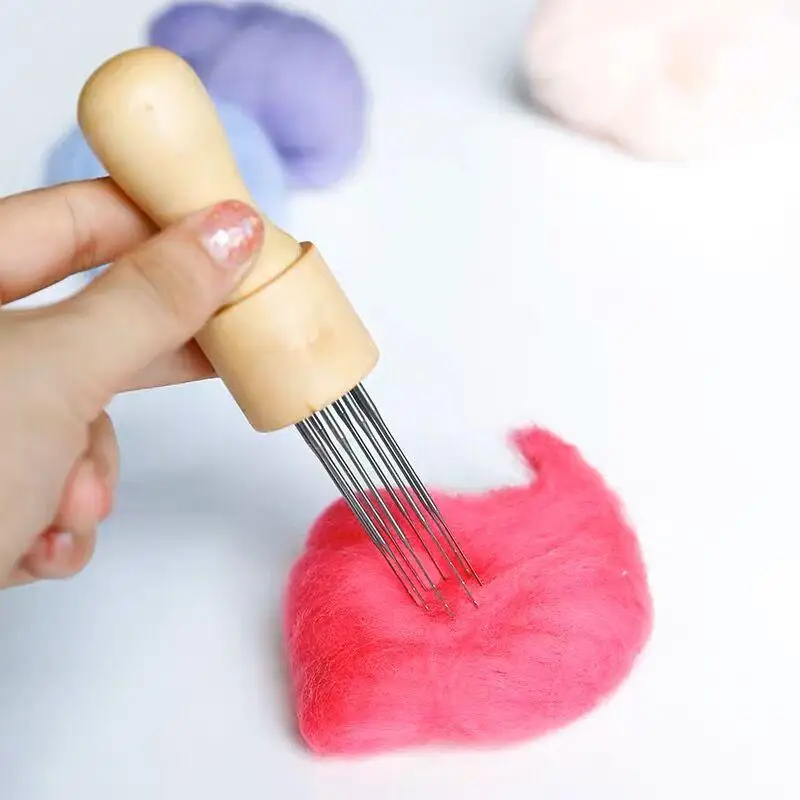 Wooden Wool Felting Needle Holder- Needles - Image 2