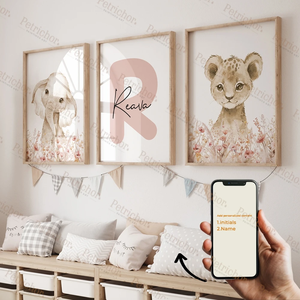 3pcs Personalized Name Wall Art for Babies and Children - Image 28