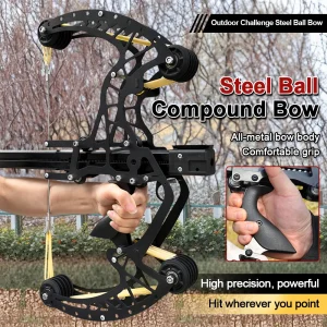 Powerful 50 Continuous Steel Ball Shooting Compound Bow- All Metal- High Precision Shooting