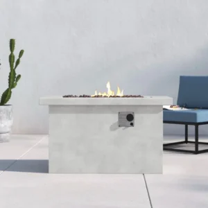42"L x 20" W x 24'' H Concrete Propane/Natural Gas Outdoor Fire Pit Table