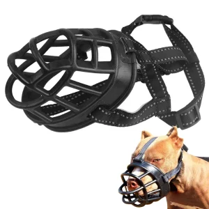 Soft, Basket Design Dog Muzzle. Training Device to Prevent Biting and Chewing.