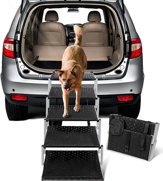 Dog Ramps for Large Dogs - Portable Dog Steps for Cars and SUV, Truck- Lightweight Non-Slip Dog Stairs- Supports Up to 200 Lbs - Image 8