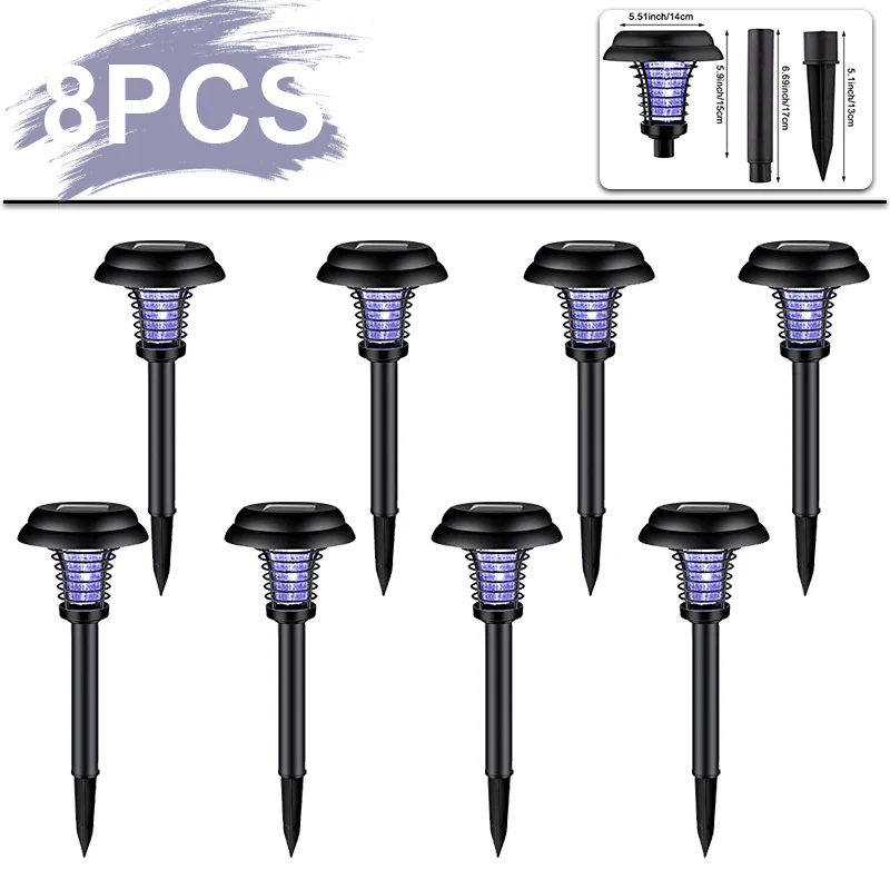 Solar Mosquito Killer- 2 Light Modes- Waterproof- Light Bug Zapper- Mosquito Trap Lamps For Garden, Lawn, Camping - Image 11