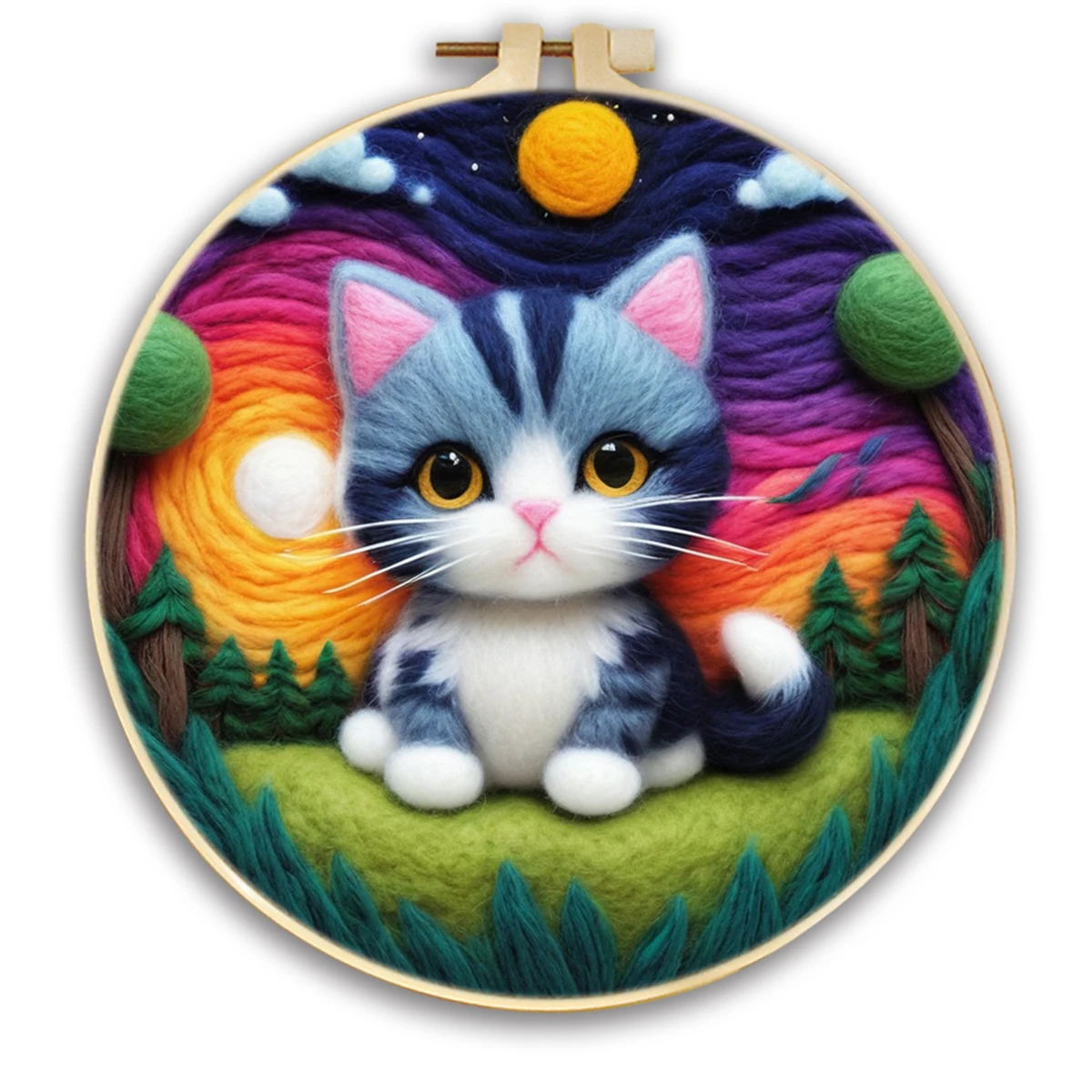 Wool Felting- Painting With Wool- Embroidery Kit- Cats! Cats! and More Cats! (Beginner Friendly) - Image 11