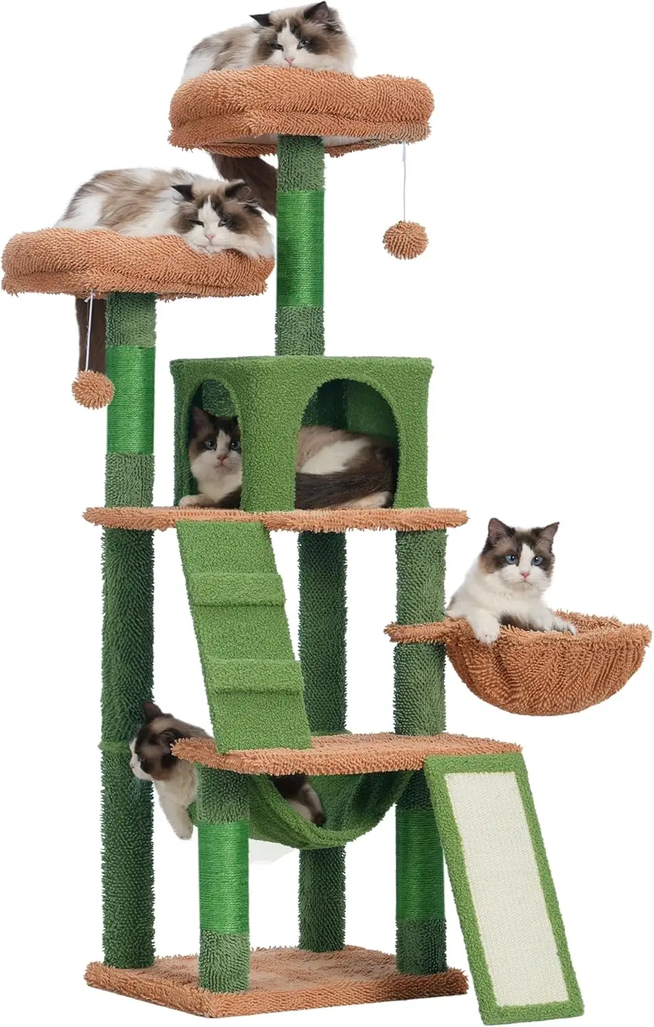 Cat Tree for Indoor Cats- Multi-Level Cat Furniture- Padded, Plush Perches/ Cozy Basket - Image 7