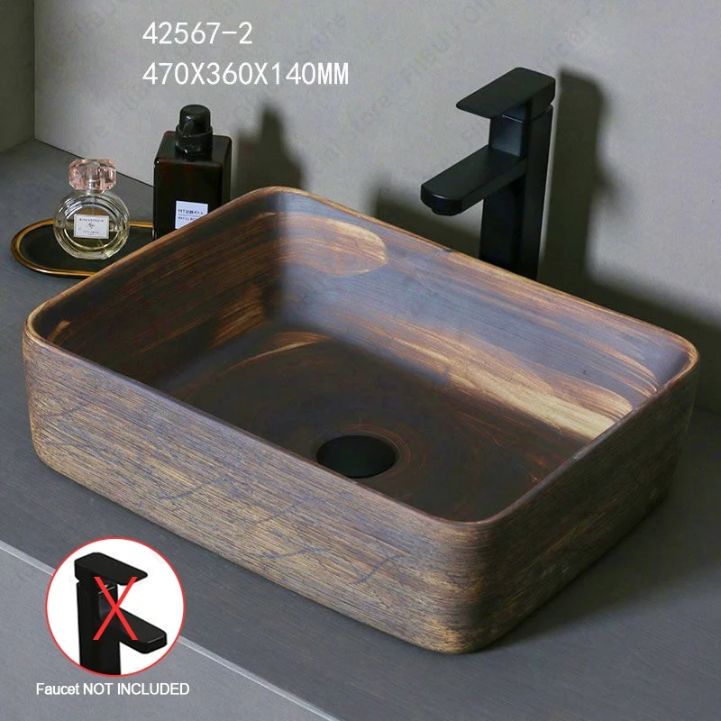 Brown Ceramic Sink- Above Counter Pedestal Washing Basin- Different Configurations and Sizes Available - Image 21
