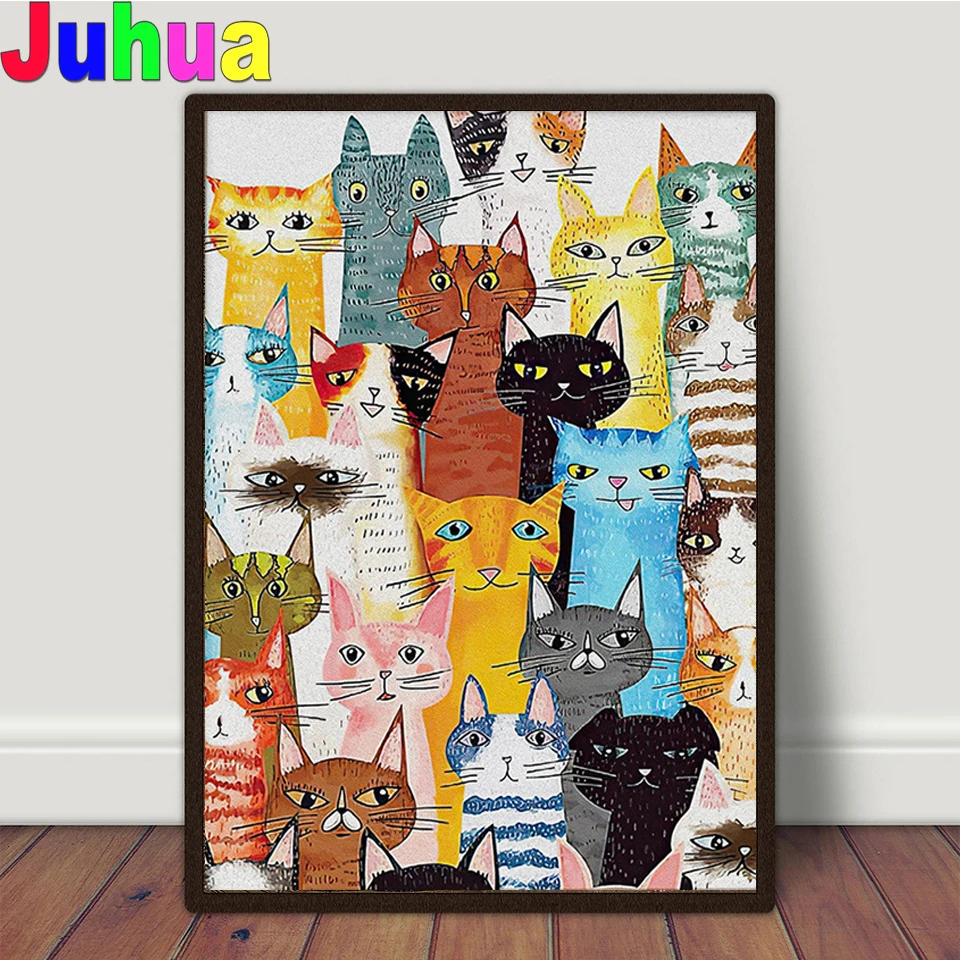 Abstract Cats-Full Coverage Round/Square Diamond Painting Kit - Image 2