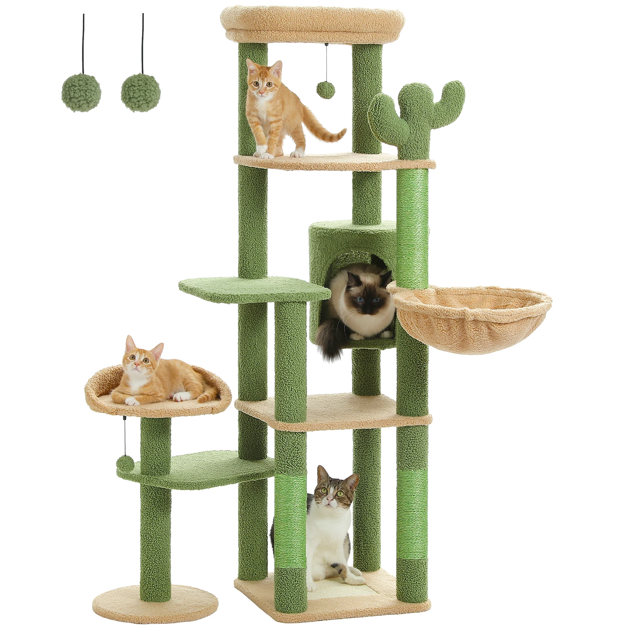 Multi-Level Cat Tower for Indoor Cats. Cat Condo with Large Hammock, Scratching Post, and Perches. - Image 6