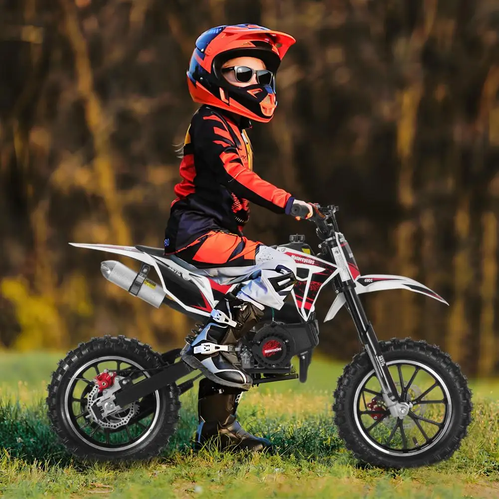 49cc 2-Stroke Kids Dirt Bike- Gas Powered- Motocross- Off Road Mini Motorcycle- Childrens' Pocket Motorbike- Front/ Rear Disc Brakes - Image 3
