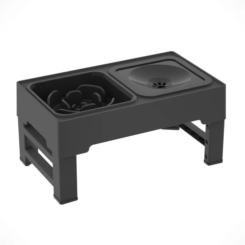 Elevated Dog Food Slow Feeder- 4 Adjustable Heights- Raised Dog Bowl Stand with Stainless Steel Bowls- Anti-Slip Dog Water Bowl - Image 8