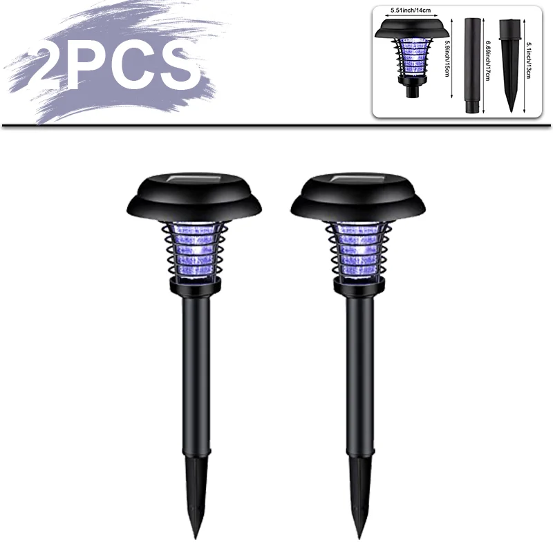 Solar Mosquito Killer- 2 Light Modes- Waterproof- Light Bug Zapper- Mosquito Trap Lamps For Garden, Lawn, Camping - Image 9