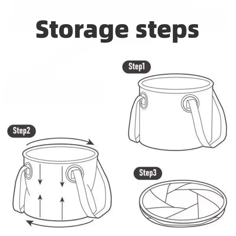 1pc Portable Bucket- Outdoor, Foldable, Waterproof Sink for Camping ,Fishing, Storage, etc. - Image 2