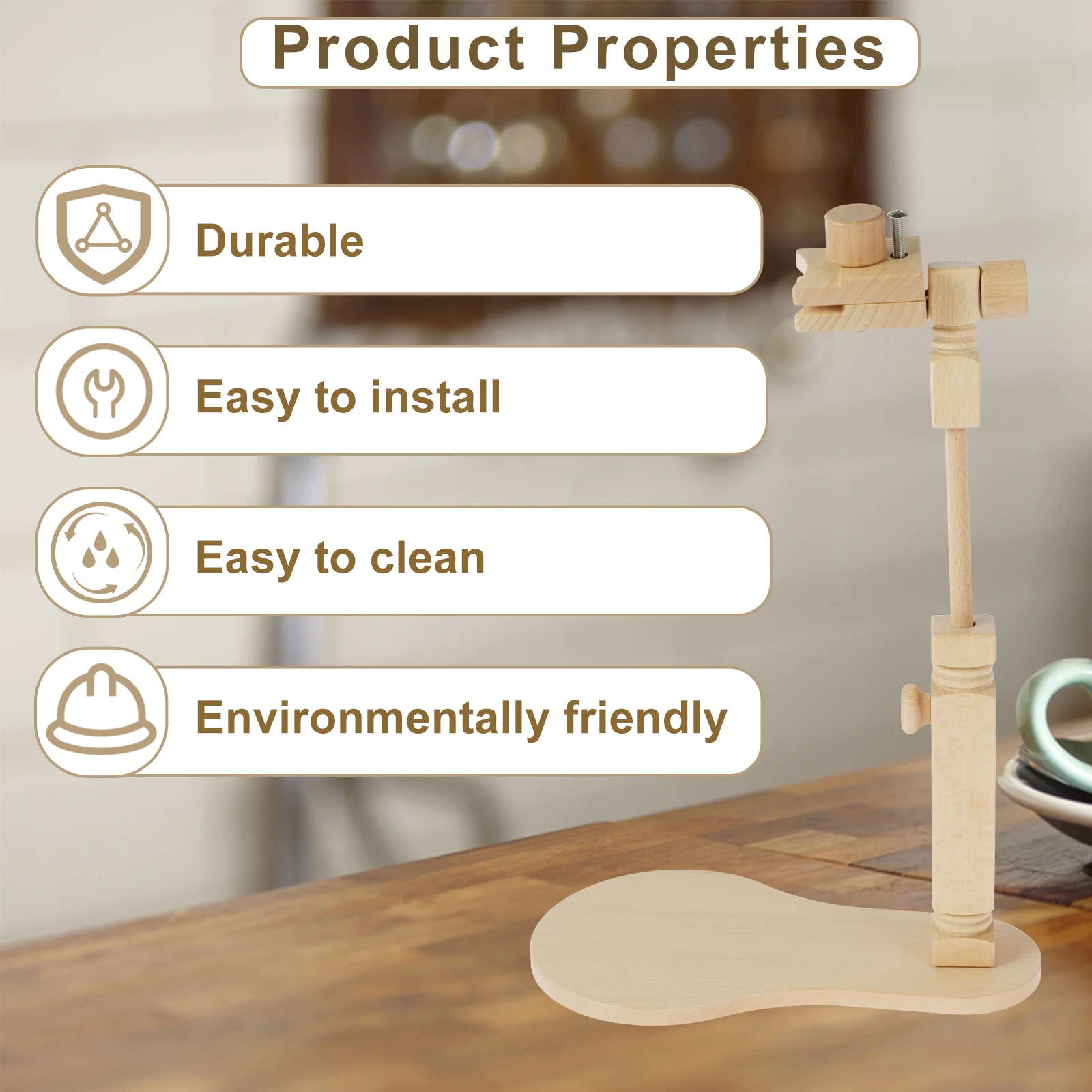 Wooden Embroidery Stand- Hands-Free Cross Stitch Stand- 360° Rotating Embroidery Hoop Holder - Image 5