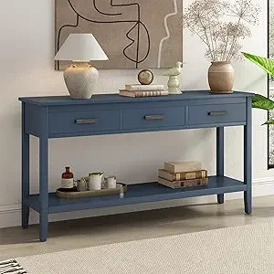 Console/Sofa Table with 1 Shelf and 3 Storage Drawers- Entryway Table- 6 Colors - Image 10