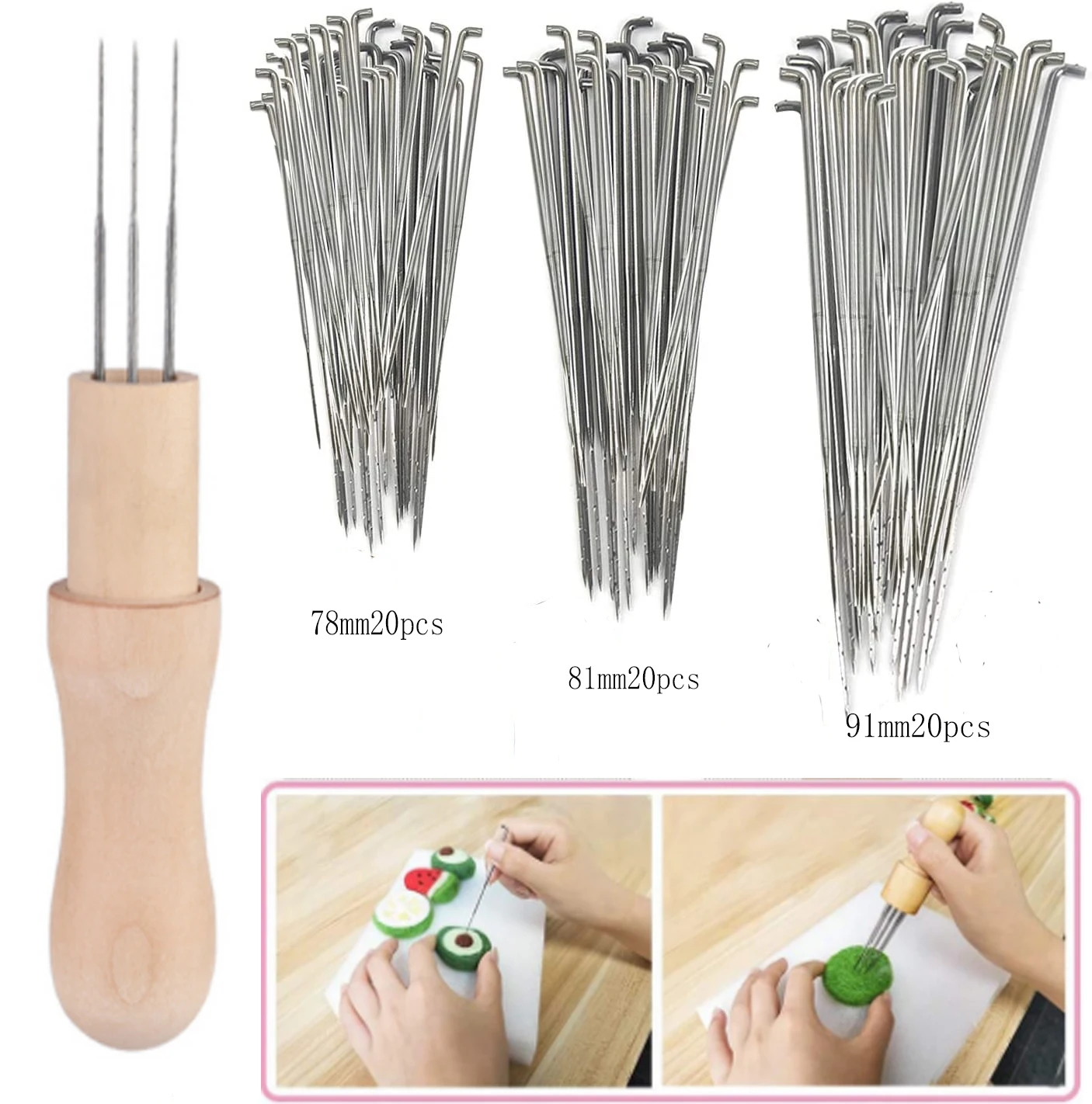 Wooden Wool Felting Needle Holder- Needles - Image 12