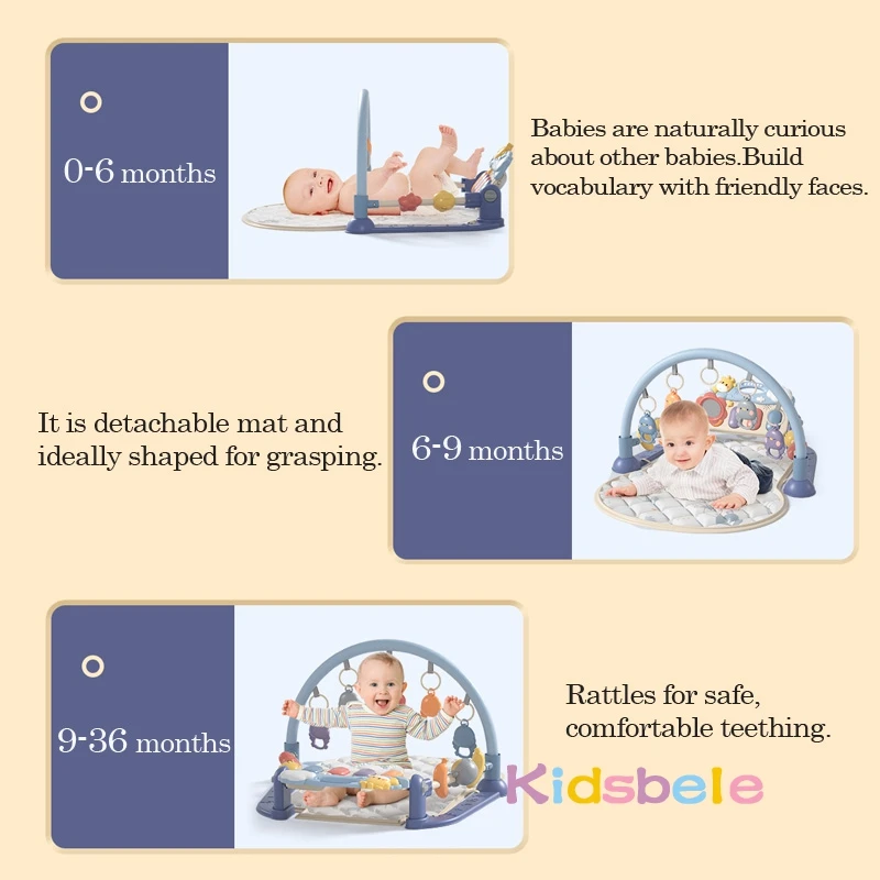 Baby Music Play Mat- Piano Gym- Infant Playmat- Learning Education Toys 0- 12 Months- Tummy Time - Image 3