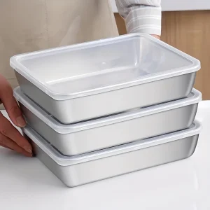 1/2/3 Pcs Stainless Steel Food Storage Containers- Stackable with Sealed Lids