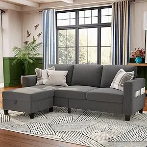 Sectional Sofa for Living Room - 78', L-Shaped Beige- Pet Friendly- Modular 3-Seater- Convertible Sofas- Washable- Multiple Fabrics and Colors - Image 12