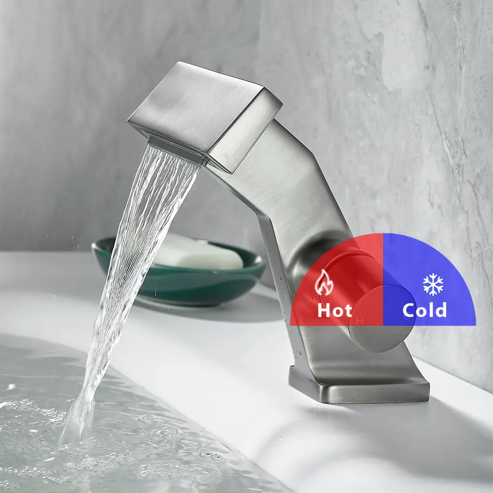 Matte Gray Bathroom Sink Faucet- New Design Waterfall Basin Faucet (Many Colors Available) - Image 3