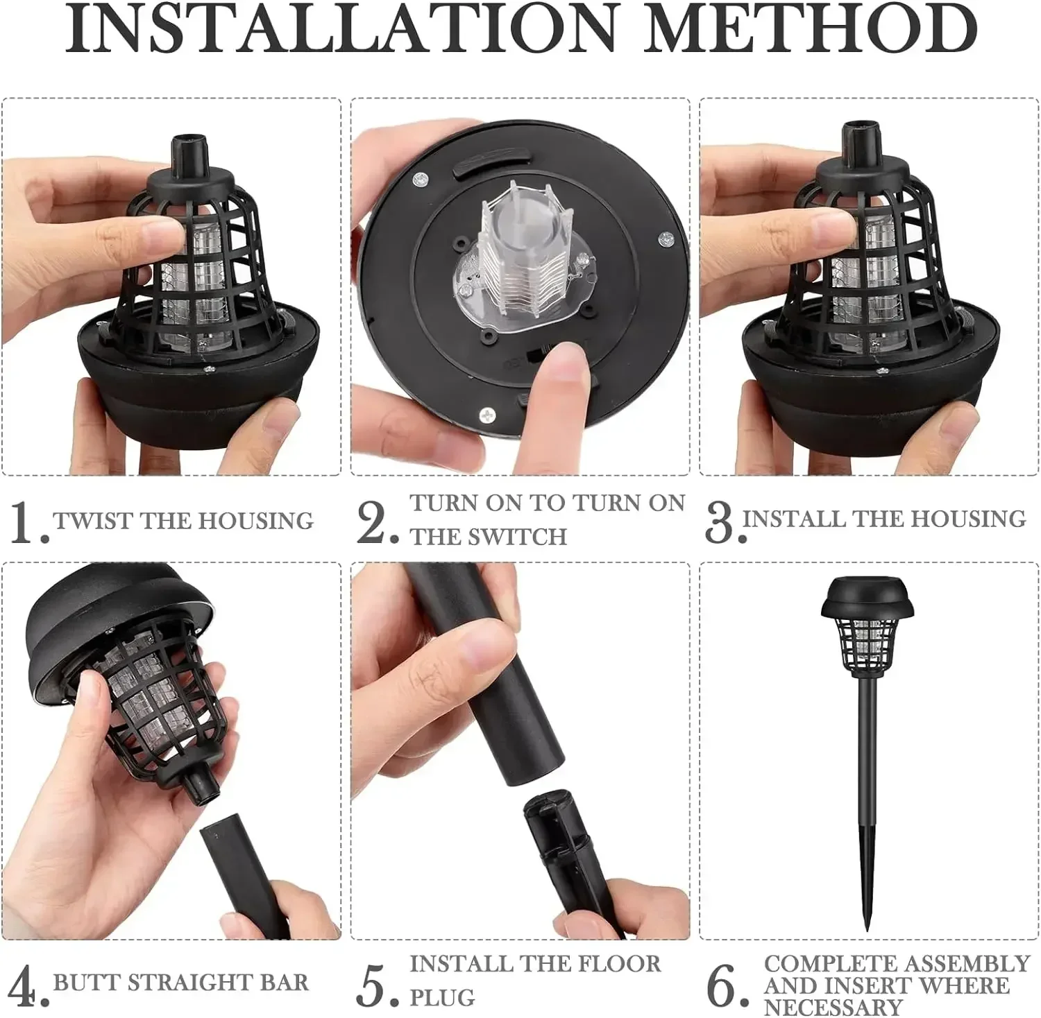 Solar Mosquito Killer- 2 Light Modes- Waterproof- Light Bug Zapper- Mosquito Trap Lamps For Garden, Lawn, Camping - Image 4