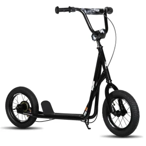 Kick Scooter for Ages 5 Years and Up- 12 Inch Front and Rear Wheel- Rear V-Brake and Adjustable Handlebar- 4 Colors