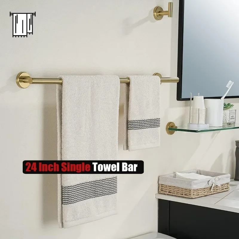 Bath Towel Bar- Bathroom Towel Rack- Thickened 0.8mm Towel Holder Wall Mount- Total Length 27 Inches- 2 Pack - Image 4