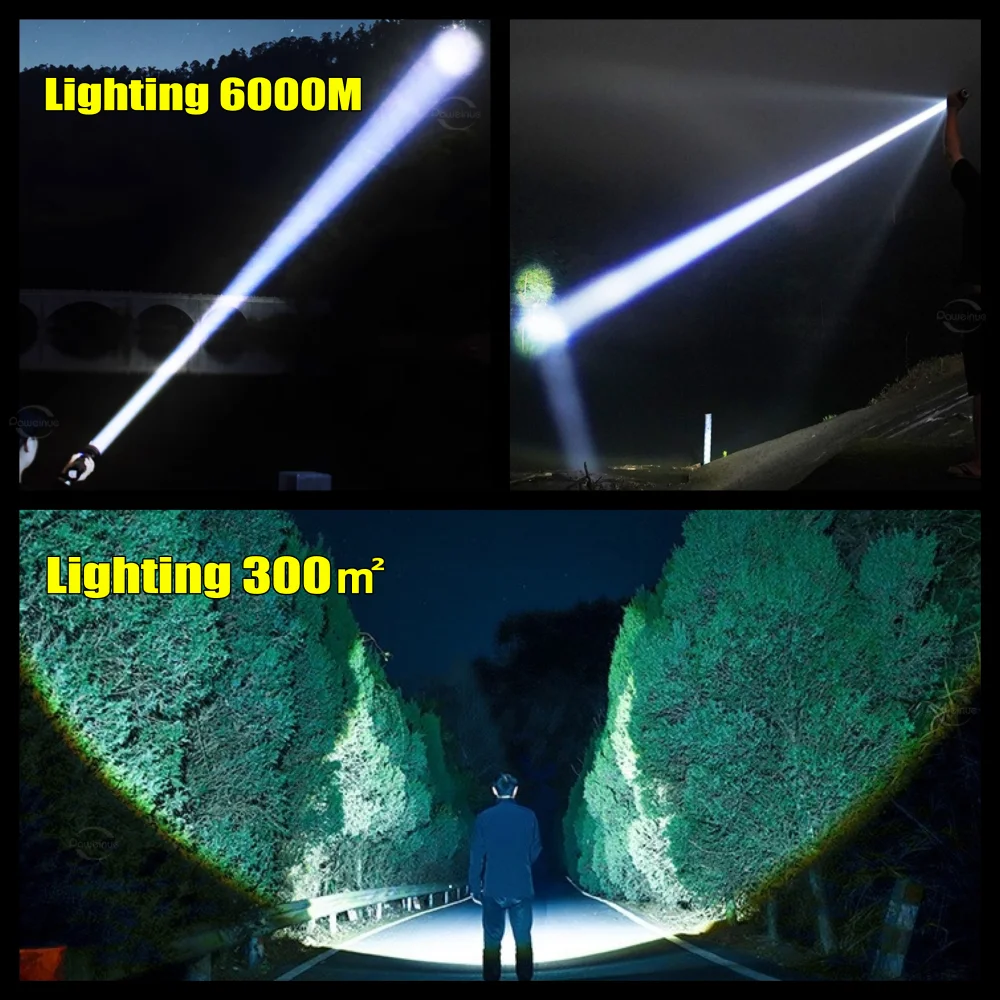 1000000LM Most Powerful LED Flashlight- Rechargeable- Type-C Flashlight- Long Range- Tactical Torch - Image 3