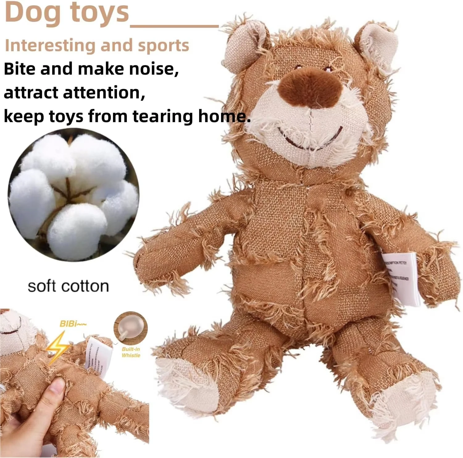 Dog Toy For Heavy Chewers- Indestructible Plush Toy For Large Dogs- Squeaky Toy - Image 5