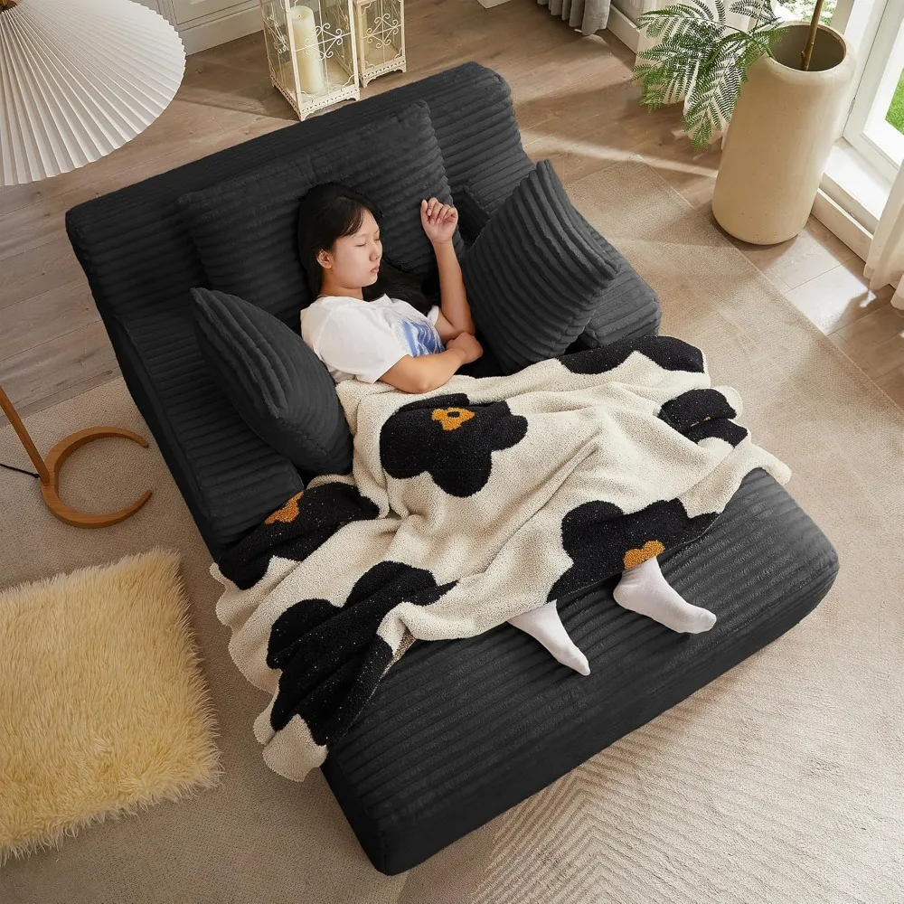 50" Oversized Chaise Lounge Indoor Sofa Chair- 3 Soft Pillows, Comfy Single Seat - Image 2