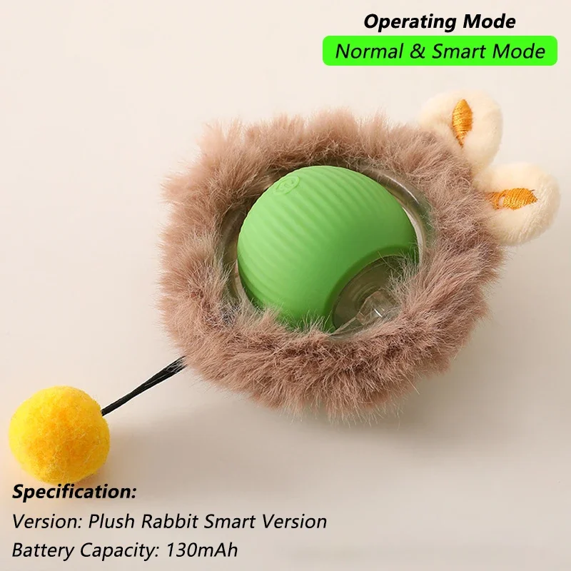 Cat/Dog Interactive Ball Toy- Automatic Rolling Ball with Tail- Rechargeable Smart Pet Interactive Toy- Intelligent Mouse for Cat - Image 10