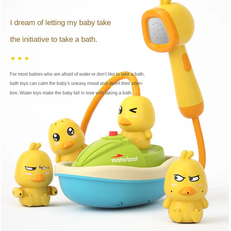 Baby Bath Toys- Cute Duck Electric Water Spray- Bathroom Bathing Toys - Image 2