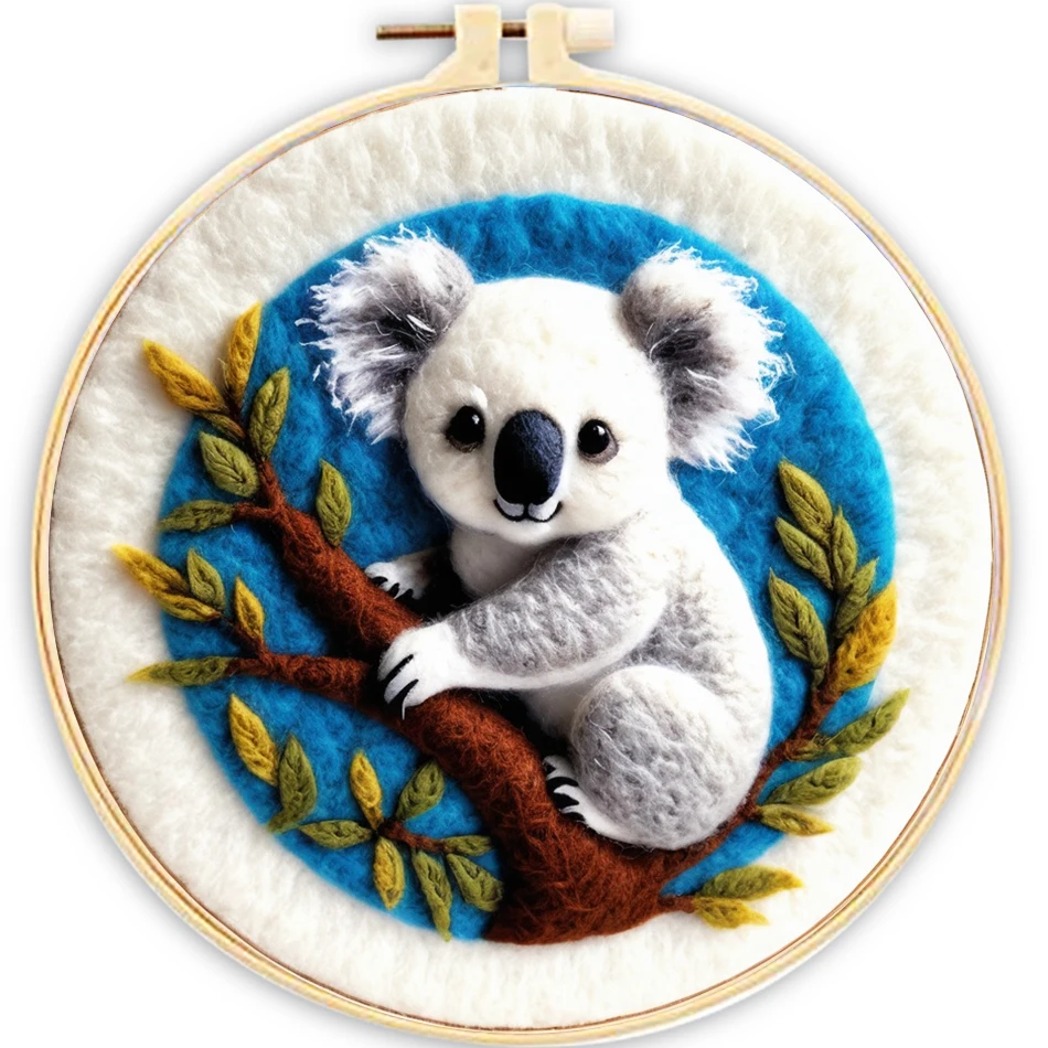 Needle Felting Kit- Wool Felting Painting Kit- Great for Beginners- 20x20cm Frame - Image 10