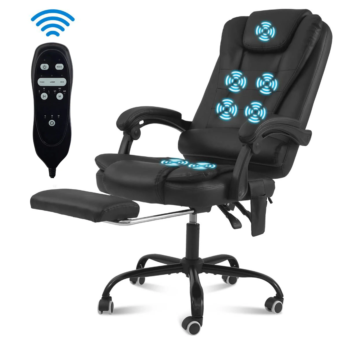 Executive Office Chair- Massage High Back Office Chair- Footrest- Reclining Computer Desk Chair- Lumbar Back Support - Image 2