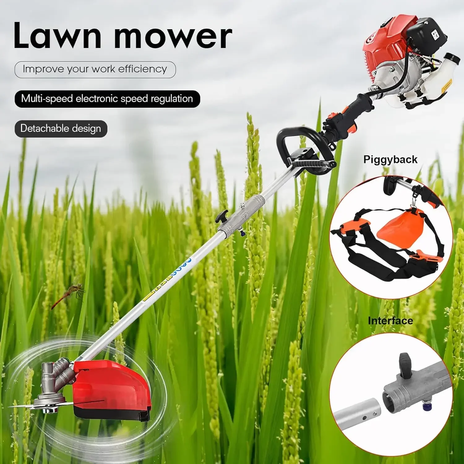 Lawn Mower- Weed Eater- Hedge Trimmer- 5 in 1- Strong, Powerful- Full Functioning Guard- Accessories - Image 2
