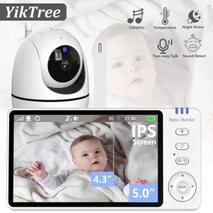 5-Inch Video Baby Monitor- 4X Zoom Babyphone Camera- Two Way Audio/ Night Vision Babysitter