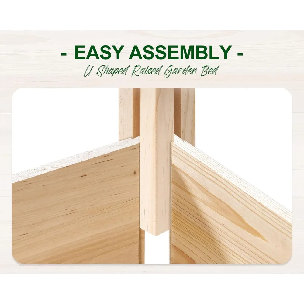 U-Shaped Raised Garden Bed with Deer Proof Fence- 7.5 W x 15 D x 6 H Feet- 19" Depth - Image 6