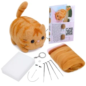 Cat Needle Felting Set- Felting Kit- Complete with Tools