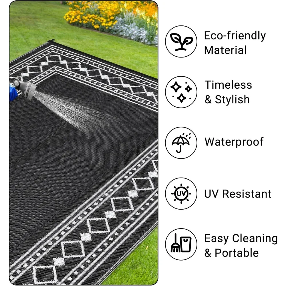 9x12 Outdoor Area Rug- Waterproof Plastic Straw- Reversible- Washable - Image 4