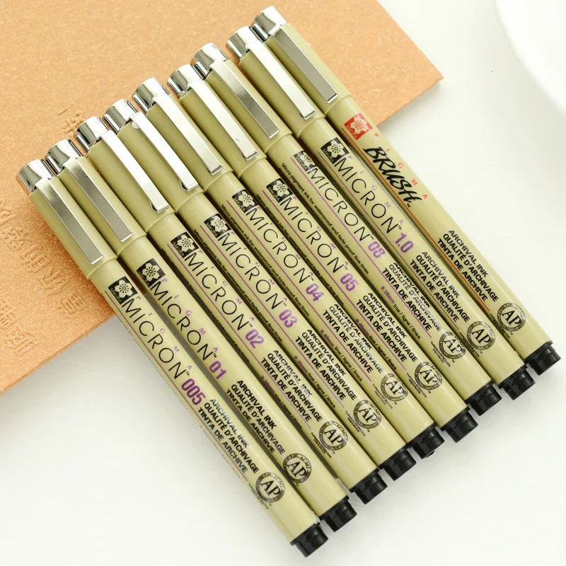 7/9pcs Sakura Liner Pen Set- Waterproof- Black Fineliner Micron Pen Set - Image 2