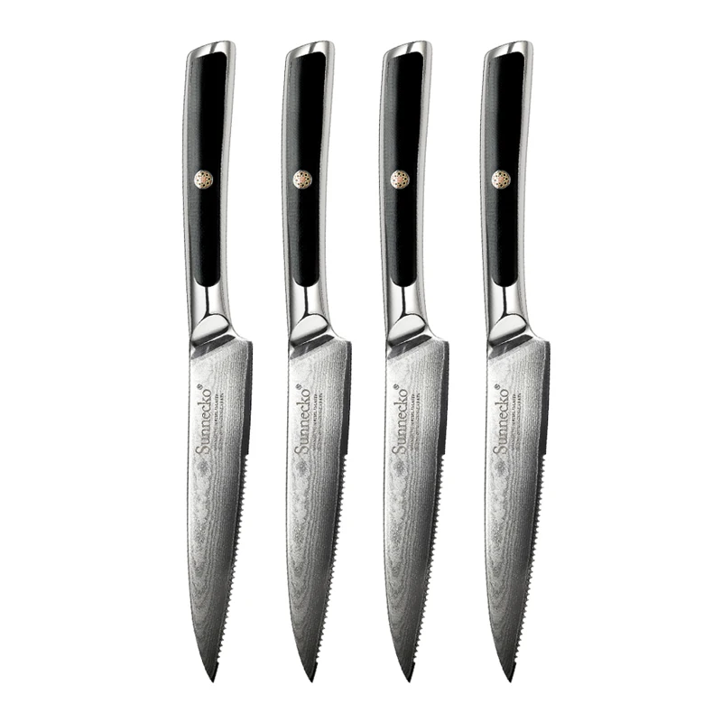 Steak Knives- 1-8 Pcs Serrated Tableware-73 Layers- VG10 Core Damascus Steel- Table Meat Cutlery Tools - Image 7