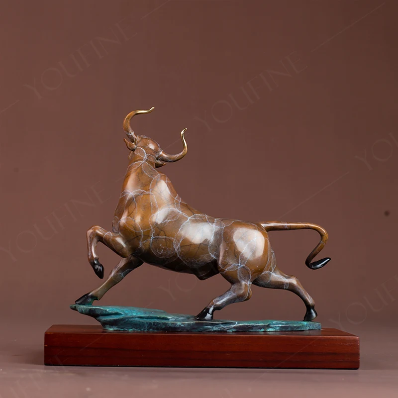 Modern Art Bronze Bull Statue - Image 3