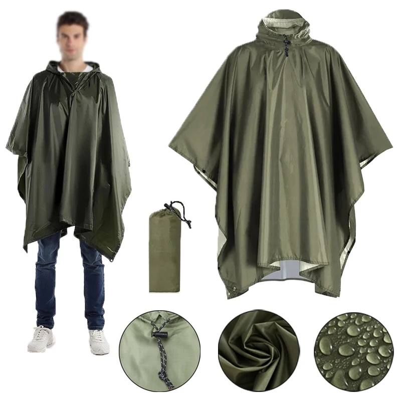 Three-in-One Hooded Raincoat- Camping- Tent- Ground Sheet- Emergencies - Image 9